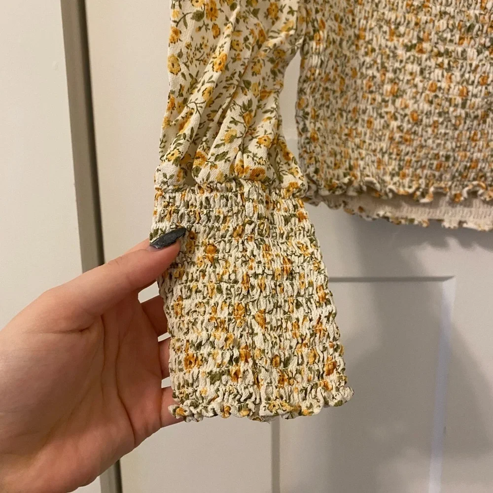 Reformation Pinto Blouse Yellow Floral